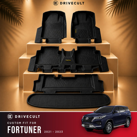 Toyota Fortuner 2021 - 2023 DriveCult ATM Mats custom-fit TPE floor mats