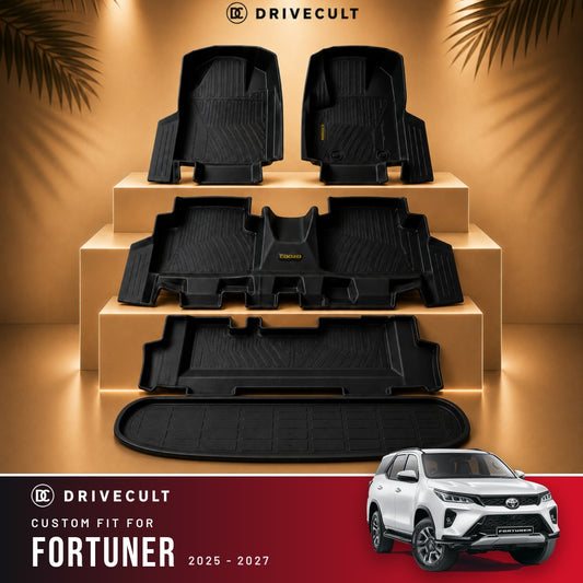 Toyota Fortuner 2025 - 2027 DriveCult ATM Mats custom-fit TPE floor mats
