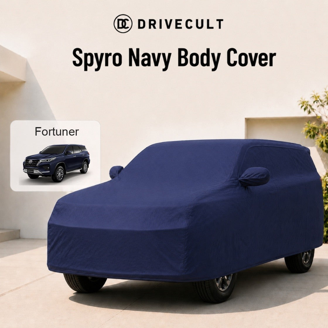 Toyota Fortuner Body Cover · 2021–2023 Spyro Navy body cover