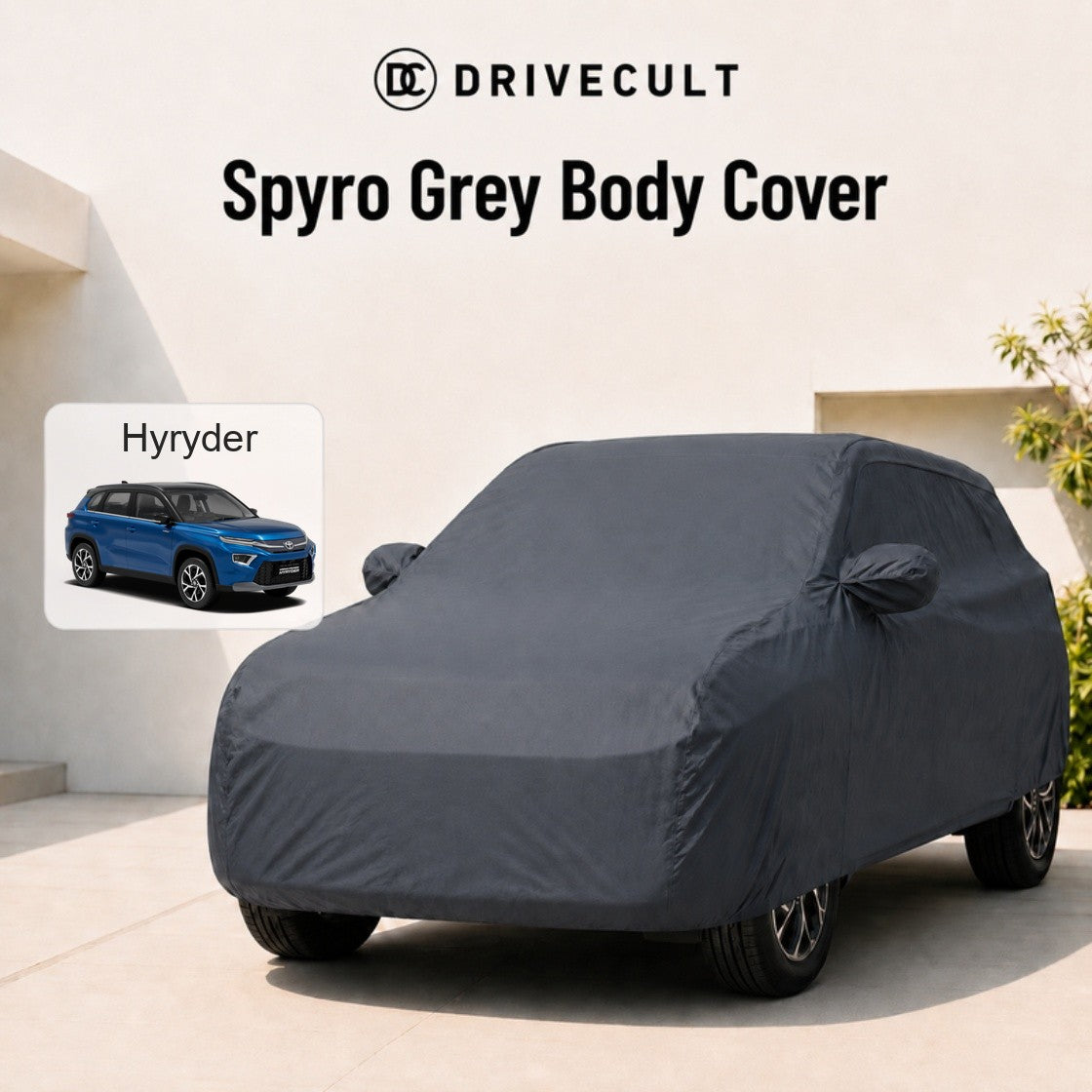 Toyota Hyryder Body Cover Spyro Grey body cover