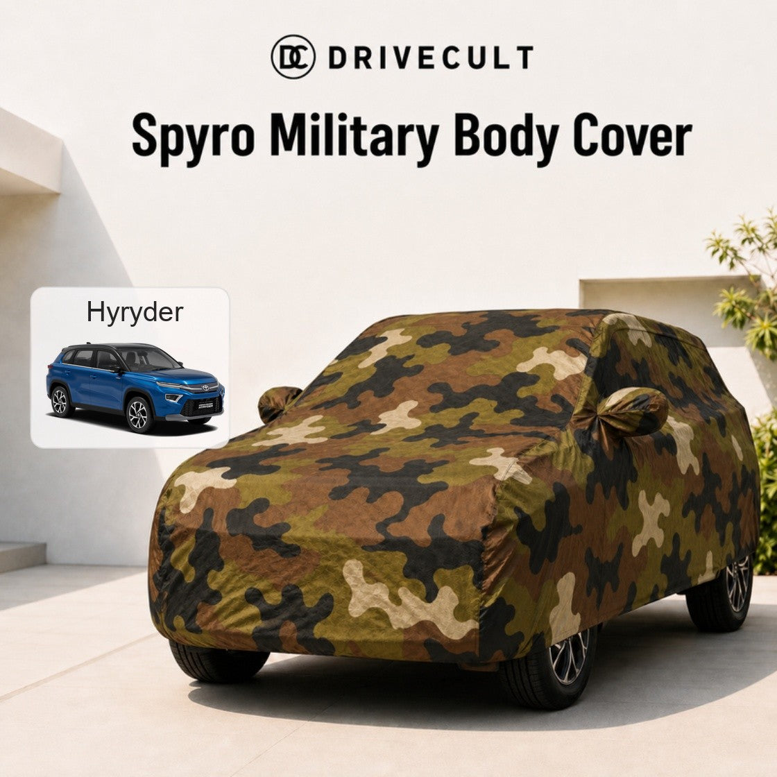 Toyota Hyryder Body Cover Spyro Military body cover