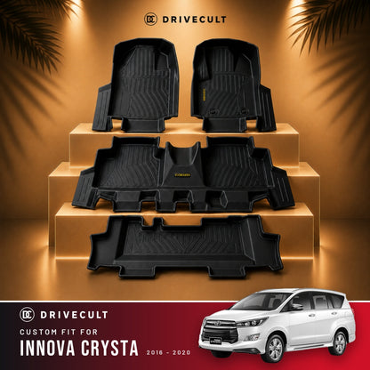 Toyota Innova Crysta 2016 - 2020 DriveCult ATM Mats custom-fit TPE floor mats