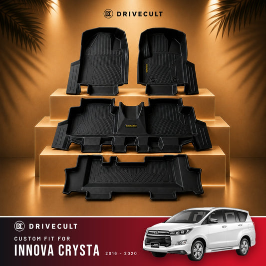 Toyota Innova Crysta 2016 - 2020 DriveCult ATM Mats custom-fit TPE floor mats