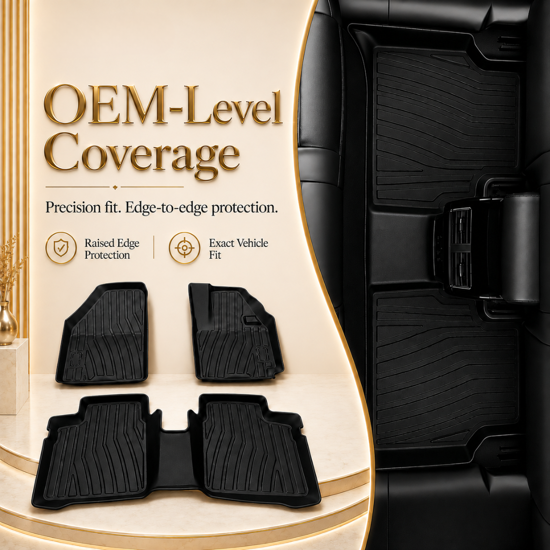 Apex TPE 5D mats laid out showing edge-to-edge floor coverage