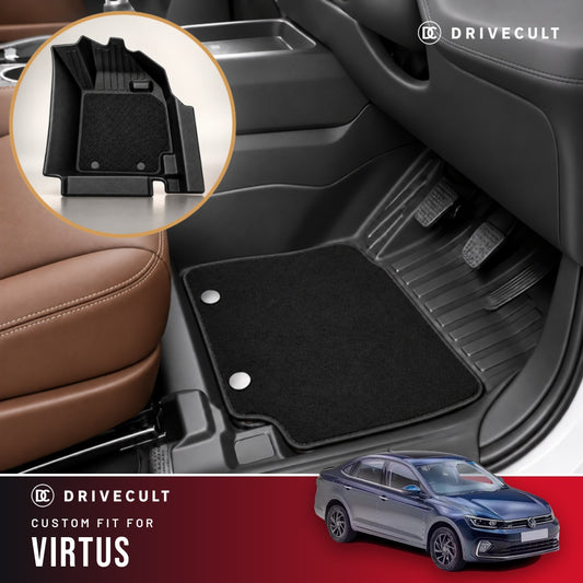 Volkswagen Virtus DriveCult ATM X Mats custom-fit 2-layer floor mats